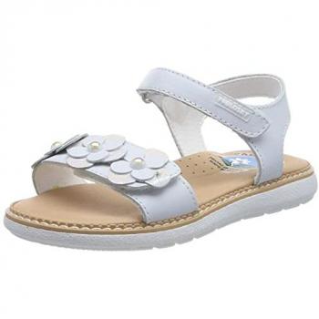 Sandalias Pablosky para niña de piel abiertas en color blanco