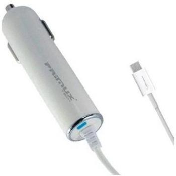 Primux Tech PT-007 - Cargador de coche para smartphone, blanco