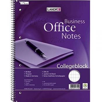 Bloc de notas universitario espiralado 'Business Office Notes', A4, cubierto, 80 hojas, papel rugoso