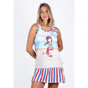 Camisola Beach Belle Santoro - Camisón de mujer sin mangas con diseño playero