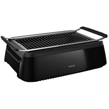 Philips Interiores HD6370/90 Grill, parrilla, plancha con tecnología que reduce el humo, 1600 W, Grid, Negro