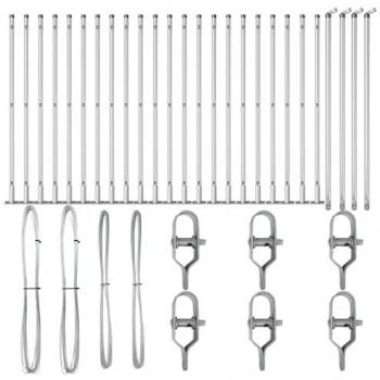 Set de 26 Postes de Cerca de Acero Galvanizado 3.2 x 3.2 x 50 cm - Duraderos y Fáciles de Montar