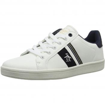 Original Penguin Mens Steadman Retro Trainers - White Polyurethane - Size UK 9