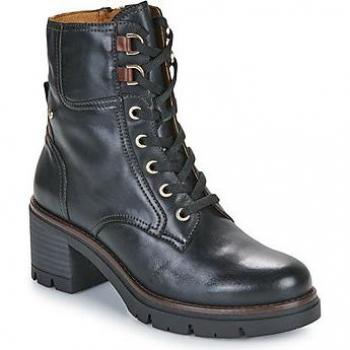 Botín de mujer Pikolinos W0B-8552C1 de piel con cordones y cremallera lateral