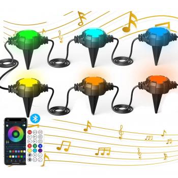 Cadena LED RGB Solar Inteligente para Jardín con 16 Lámparas, IP65, Control Bluetooth