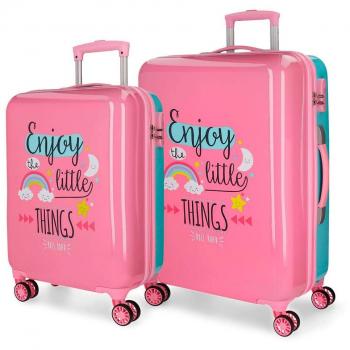Roll Road Little Things Juego de Maletas, 67 cm, 100.5 litros, Rosa