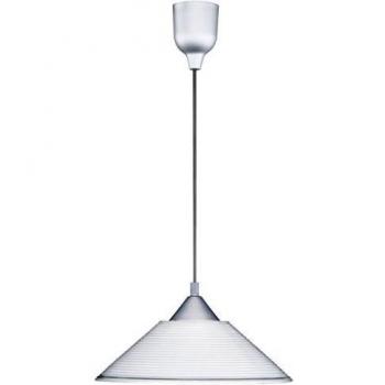 Lámpara de Suspensión Diego 301400101, Cristal Rayado Blanco Ø30 cm, E27 1x60W, Diseño Moderno