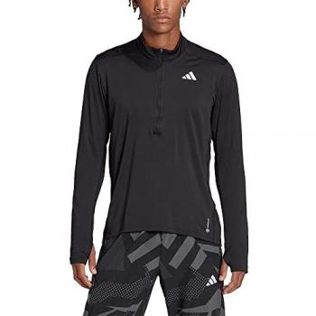 adidas Own The Run Half-Zip Top de Running para Hombres - Negro, Camiseta de Manga Larga, Talla 2XL, Código HM8439