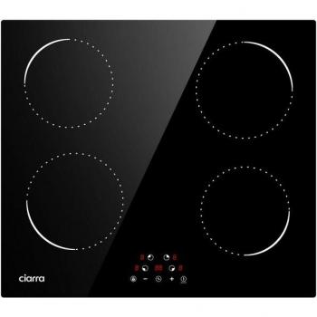 Placa de Inducción CIARRA de 4 Fuegos 6000W con Temporizador y Seguridad Infantil, Modelo CD4BIH-C