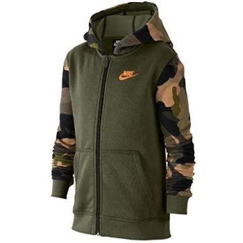 NIKE Sportswear Club Sudadera, Niños, Medium Olive/Total Orange, M