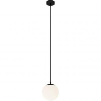 Lámpara colgante Bidolo de vidrio negro Ø 15 cm, IP44 - Lucande
