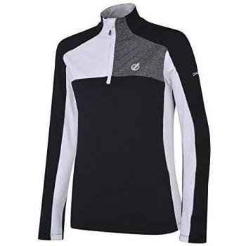 Dare 2b Default Core Stretch Lightweight Warm Backed Quick Drying Half Zip Knitted Fleece Capa Intermedia elástica, Mujer, Negro/Blanco, 40