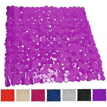 MSV Alfombra DE Ducha PVC Piedras 53X53CM Rosa, 12 cm