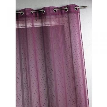 Cortina Voilage Tissé y Filtré Gran Ancho 300x240 cm 100% Poliéster Color Púrpura