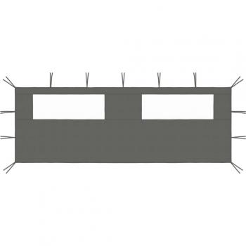Pared lateral de cenador con ventanas gris antracita 6x2 m
