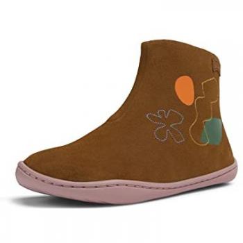 Botas Camper Twins K900216-006 para niña en piel nobuck marrón, talla 25