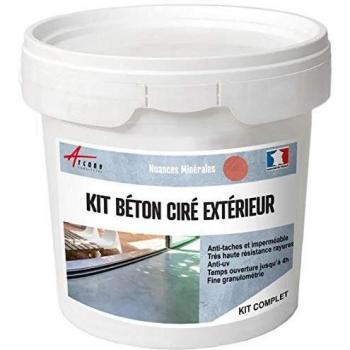Kit de Béton Ciré Exterior para Suelos, Paredes, Terrazas y Escaleras - 5 m² (2 Capas) Papaya Rosa Naranja