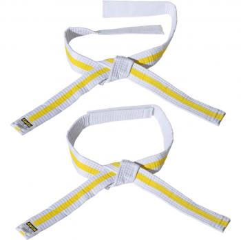 Kwon White/Yellow/White Velcro Budō Belt for Children