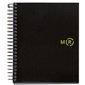 Cuaderno A6 Reciclado 100 Hojas Cuadrícula 5 mm Tapa Blanda Negro Miquelrius