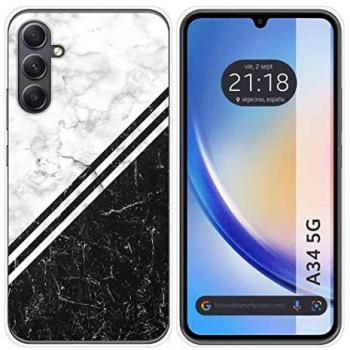 Funda de Silicona Original para Samsung Galaxy A34 5G con Diseño de Mármol 01