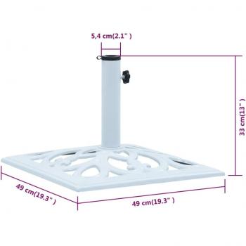 vidaXL White Cast Iron Umbrella Base 12 kg 49 cm