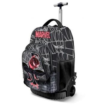 Mochila Trolley GTS Fan Marvel Spiderman Spin, 32 x 47 cm, Capacidad 39 L, color Negro/Rojo