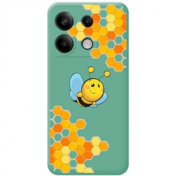 Funda Silicona Líquida Verde con Diseño de Abeja para Xiaomi Redmi Note 13 5G