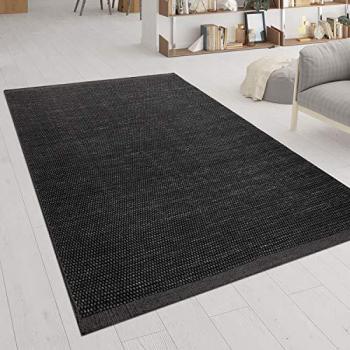 Alfombra Salón Tejido Plano Hecho A Mano Colores 140x200 cm - Look Escandinavo Patrón Jaspeado En Antracita