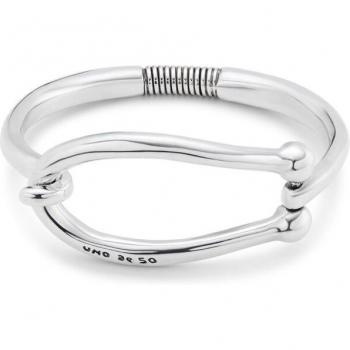 UNO de 50 Large Link Rigid Bracelet with Inner Spring - Silver Plated, Size M