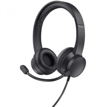 Trust HS-201 Auriculares Alámbrico Diadema Oficina/Centro de llamadas USB tipo A Negro
