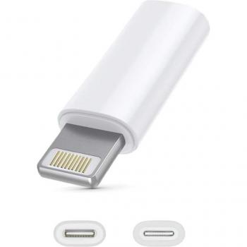 Adaptador de Conector Tipo C a Lightning en Color Blanco para Dispositivos Apple