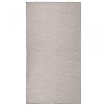 Alfombra de exterior de tejido plano gris taupe 80x150 cm