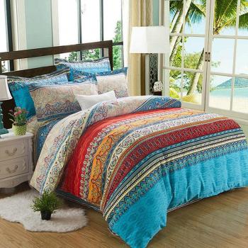 Alicemall Ropa de Cama 4 Piezas Algodón con 1 Funda Nórdico para Edredón 1 Sábana Encimera 2 Fundas de Almohada para Camas Dobles Estilo Europeo Juego de Sábana