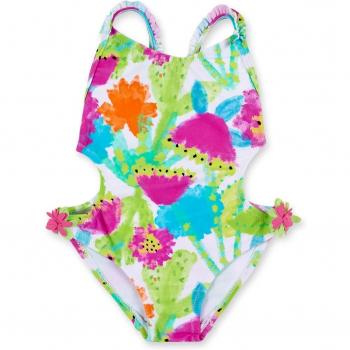 Tuc Tuc - Trikini de bebé niña estampado con aplique de flores y diseño Tropadelic