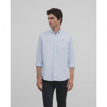 Camisa de hombre slim oxford celeste