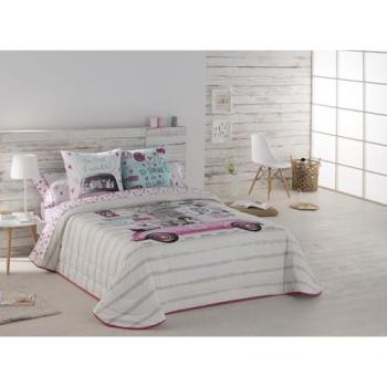 Colcha Bouti Candy 100% Algodón Estampado Digital Rosa - Cama 80/90/105/135/150 - Fabricado en España