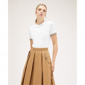 Motivi - Camiseta de mujer con detalles tejidos en los bordes