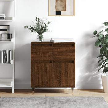 Aparador de madera contrachapada marrón roble 60x35x70 cm - Mueble de Almacenaje de Salón, Buffet para salón, Armario Auxiliar, Armario de Almacenamiento
