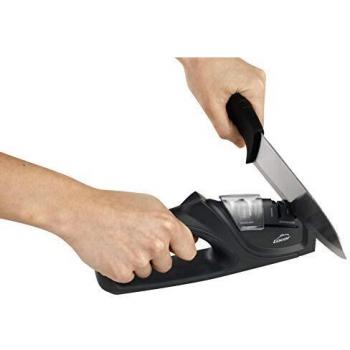 Lacor 39266 Afilador de Cuchillos Dual, 21'5x4'5x9 cm, Plástico, Negro