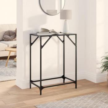 Mesa consola de vidrio negro y acero 60x35x81 cm
