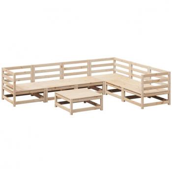7 Piece Solid Pine Wood Garden Sofa Set