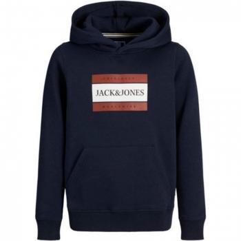 Sudadera Jack & Jones Rfrederiksberg Box Sky Captain Infantil con capucha, diseño moderno, color azul marino, material suave y cómodo, ideal para uso diario