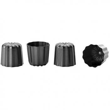 Ibili - Pack de 4 Moldes Canele Antiadherentes de Chapa de Acero, 6 cm