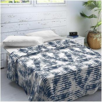 Juego de sábanas estampadas SANDAL 2/3 piezas Algodón Extra Suave Fabricado en España WAVES BLUE para cama 90/135/150/180 cm