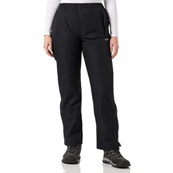 CMP Women's Rain Pants with Lining and Full-Length Side Zips - Black