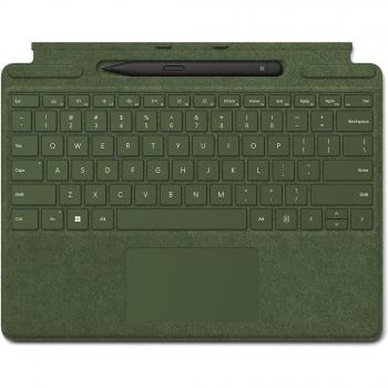 Microsoft Signature Keyboard with Slim Pen 2 Bundle - Alcantara Forest Green for Surface Pro 8/9/X Spanish Layout
