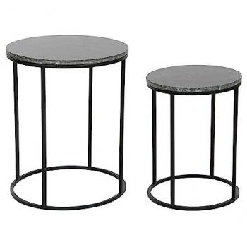 Juego de 2 mesas DKD Home Decor Negro 46 x 46 x 58 cm