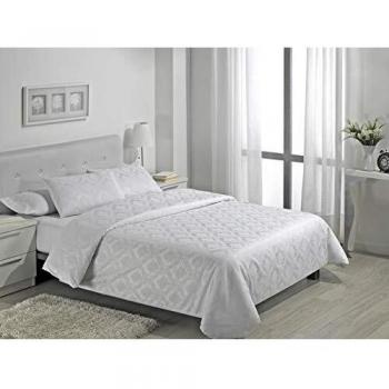 ESTELIA - Juego de Funda nórdica + 2 Fundas de cojín Viena Color Blanco - Cama de 135/140