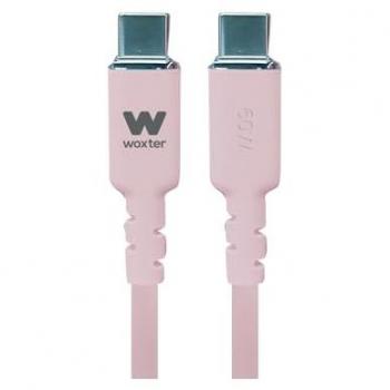 Cable USB 2.0 Tipo-C Woxter PE26-187, USB Tipo-C Macho - USB Tipo-C Macho, Hasta 60W, 480Mbps, 1.2m, Rosa