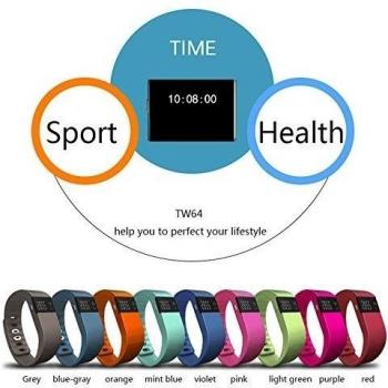 GoBuy TW64 Bluetooth V4.0 Smart Watch Sport Wristband Gym Running Bracelet Pedometer Fitness Activity Tracker Reminder for IOS 6.1+version, Android 4.3+version